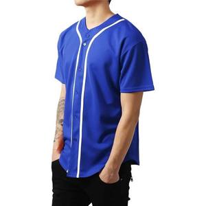Camiseta de béisbol azul de secado rápido personalizada, ropa deportiva transpirable de talla grande con estampado de sublimación en venta, ropa de Softbol - Product Image 2