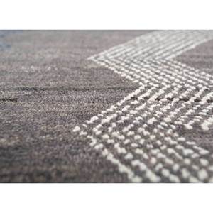 Tapis géométrique noué à la main en laine et soie de bambou Manchaha, 10 mm d'épaisseur, rectangulaire, pour salon, couloir - Les-1830 Gris & Noir - Product Image 3