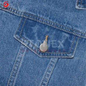 Chaqueta vaquera de estilo moderno para mujer, chaqueta vaquera de manga corta con botones y hombros caídos para mujer - Product Image 6