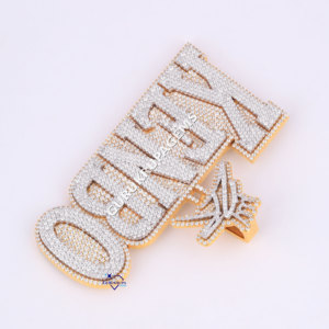 Venta caliente Hip Hop Diamond Pendant Hecho en 14kt Yellow Gold Lab Grown Diamond Mens Custom Jewelry Designs - Product Image 4