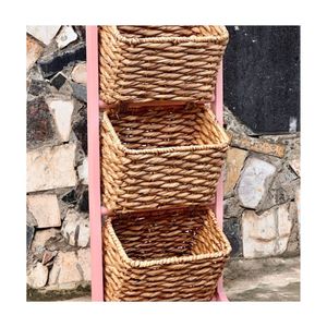 ตะกร้าผักตบชวาอเนกประสงค์สำหรับจัดเก็บของที่บ้านตะกร้าหวายผักตบชวา0084392328745จากเวียดนาม - Product Image 4