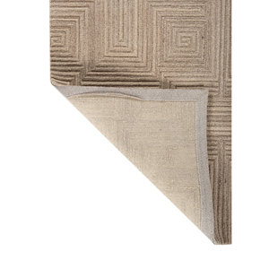 พรมขนสัตว์ทอมือลายเรขาคณิตสีเบจและสีน้ำตาล สำหรับตกแต่งห้องนั่งเล่นวัยรุ่นหรือทางเดิน-Tod-41001 - Product Image 5