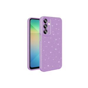 Étui en silicone liquide souple de style Ins pour Samsung Galaxy A16, avec protection d'appareil photo, effet pailleté et électroplaqué de luxe, couleur Lilas - Product Image 1