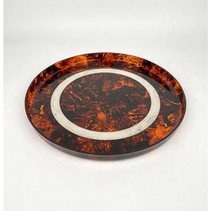 Plateau de service en résine naturelle pour dessert en corne de grande taille, forme ronde, corne solide, idéal pour servir du chocolat, vaisselle de qualité supérieure - Product Image 6