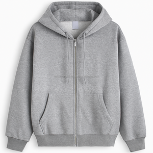 Thick Fleece Zipper Hoodie 500GSM Retro <b>Y2K</b> <b>Streetwear</b> 3D Embroidery Front Acid Wash Finish and Drop Shoulder Fit - Product Image 3