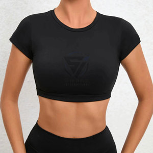 Soutien-gorge de sport sexy à maintien élevé et bretelles croisées réglables, design spécial, logo personnalisé, en Spandex/Nylon et dentelle, pour femmes, fitness et course à pied - Product Image 2
