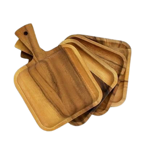 Plat à feuilles Plateau en bois pizza et aliments en bois Fabricant et exportation Conception personnalisée Bol de service à salade en bois Fournisseur en gros - Product Image 4