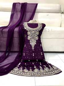 Fancy <b>Pakistani</b> Women <b>Dress</b> with Beautiful Hand Work Embroidery and Sequence Work and Stone Work New <b>Eid</b> Collections - Product Image 6