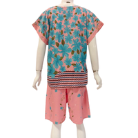 Conjunto Casual de Verano para Mujer, Simple, de Rayón, Manga Corta, Cuello en V, con Pantalones hasta la Rodilla, para Uso Diario, Suave