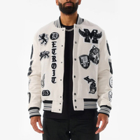 Blouson Bomber Streetwear Style Collège Baseball Personnalisé OEM Vintage Letterman Hip Hop Broderie Chenille Patchwork Décontracté