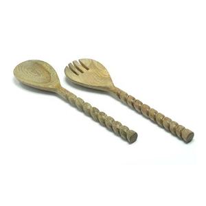 Poignée en bois naturel de Style Unique, ensemble de service à salade de cuisine avec finition brillante personnalisée, fournisseur en gros - Product Image 2