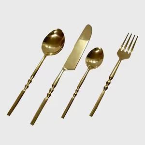 Couverts en or mat, durables, parfaits pour les mariages, les déjeuners d'entreprise et les repas à domicile - Product Image 5