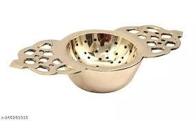 Passoire à thé en laiton de qualité supérieure et passoire en métal Produit haut de gamme durable pour la préparation du thé et des boissons - Product Image 3