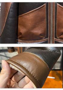 Chaqueta de piel sintética con cremallera de manga larga y solapa forrada de Sherpa gruesa para hombre, abrigo, prendas de vestir - Product Image 2