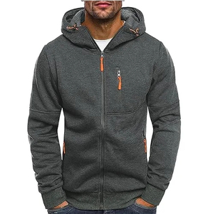 Sweat à capuche zippé personnalisé 450 g/m² pour homme, brodé, vierge, entièrement zippé, en polaire, coupe oversize, épais, chaud et respirant pour l'hiver - Product Image 1