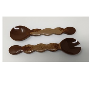 Juego de Cucharas para Servir Ensalada de Resina, Ecológicas, Aptas para Lavavajillas, Utensilios para Ensalada, Cocina Casera, Hechas en India - Product Image 5