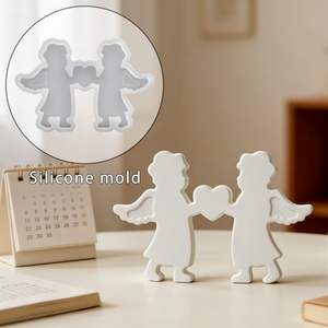 Molde <span class=keywords><strong>de</strong></span> Resina Epoxi para Adorno <span class=keywords><strong>de</strong></span> Ángel con Corazón <span class=keywords><strong>de</strong></span> <span class=keywords><strong>De</strong></span> Yi Yang Yang, Molde <span class=keywords><strong>de</strong></span> <span class=keywords><strong>Silicona</strong></span> para Yeso con Combinación <span class=keywords><strong>de</strong></span> Ángel y Niño - Product Image 2