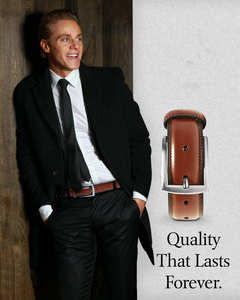 Ceinture en cuir de vachette véritable de qualité supérieure pour homme, classique, décontractée, boucle en acier, longueur réglable, écologique, résistante - Product Image 3