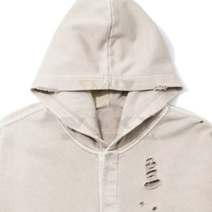 2024 Custom Logo Printed Men's Distressed Hoodies High Quality <b>Thermal</b> <b>Fleece</b> Acid Washed Techniques Puff Techniques Sets Winter - Product Image 5