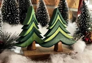 DÉCORATION ARBRE DE NOËL DÉCORATION ÉCOLOGIQUE CADEAU FAIT MAIN Arbre en bois ornemental fabriqué en cerisier un arbre pour toute saison - Product Image 5