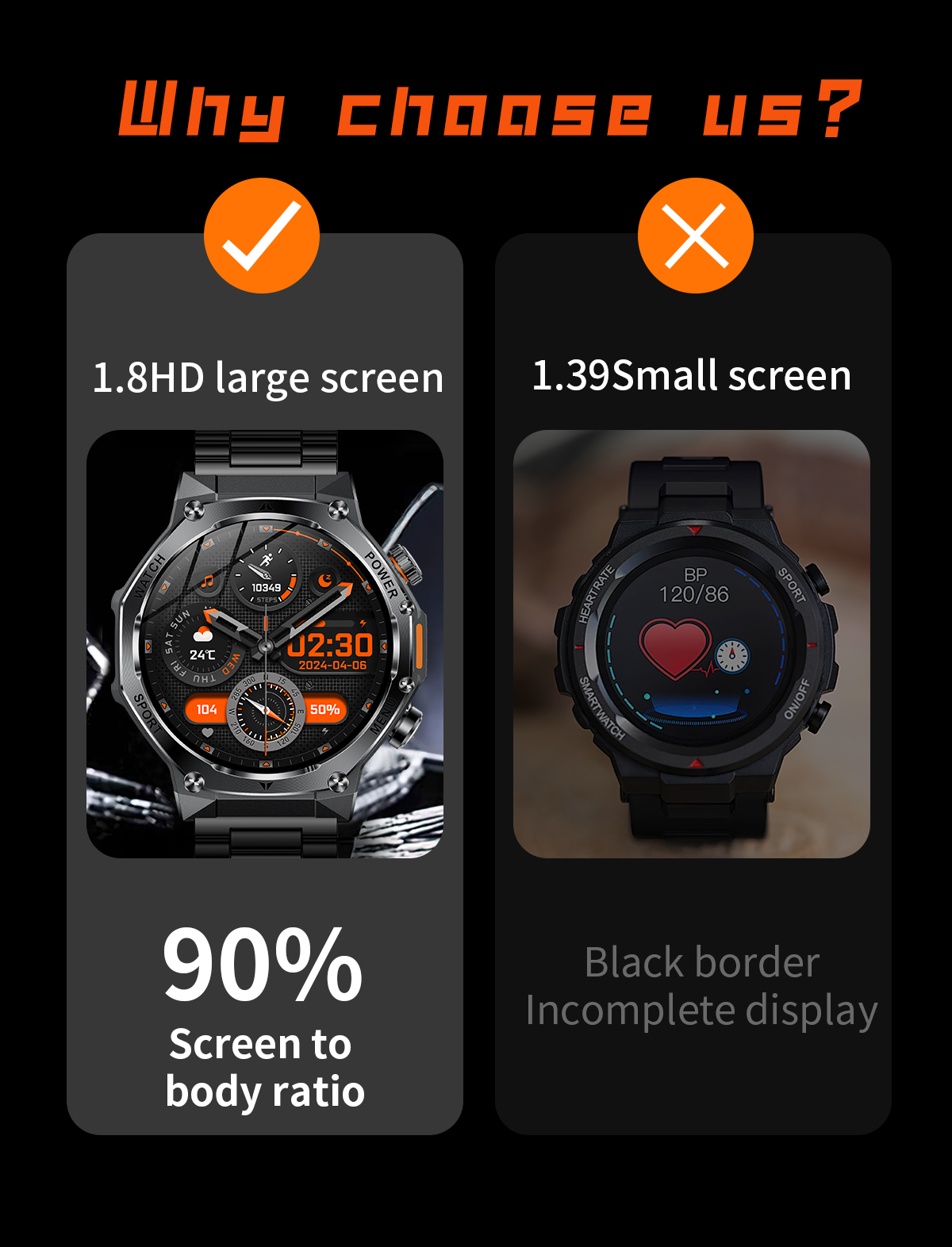 New IP68 Waterproof Smartwatch AK82 for Men - BT Call, Fitness