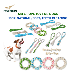 Jouet pour chien en corde de coton robuste, conçu pour les jeux de traction interactifs, matériau non toxique, fabriqué au Vietnam, respectueux de l'environnement - Product Image 3