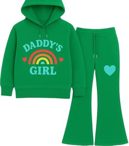 Conjunto Deportivo Infantil de Invierno con Capucha, 100% Algodón Orgánico, Pantalones Deportivos Acampanados con Cordones, Secado Rápido y Transpirable - Product Image 1