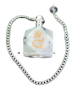 Gros Naturel Bijou Personnalisé Cristaux Guérison Arc-En-Moonstone Sanskrit Pierre Précieuse Pendule - Product Image 1