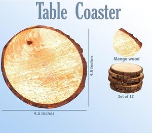 Handcrafted Round Wooden <b>Table</b> <b>Coaster</b> for Dining <b>Table</b> Wedding Christmas Decoration Family Gathering Parties - Product Image 5