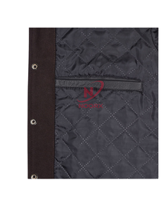 Veste en laine personnalisée NoorX Sports, style varsity, respirante, coupe-vent, poignets côtelés, boutons pression, broderie de logos en option - Product Image 5
