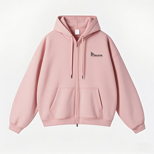 Nueva Sudadera con Capucha para Hombre, Lisa, al por Mayor, 100% Algodón, Tejido de Felpa Grueso de 430 g/m², con Cremallera, Antiarrugas, Transpirable, Ropa Casual - Product Image 1