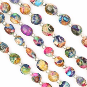 Perles de turquoise Mohave arc-en-ciel, pépites de 6x8-8x10 mm, perles de pierres précieuses lisses pour la fabrication de bijoux, perles de turquoise Mohave, 8 pouces - Product Image 1