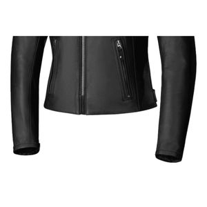 Veste de moto en peau de mouton véritable de qualité supérieure pour femmes, sur mesure, finition en laine, fermeture éclair, design imprimé uni, coupe-vent - Product Image 5