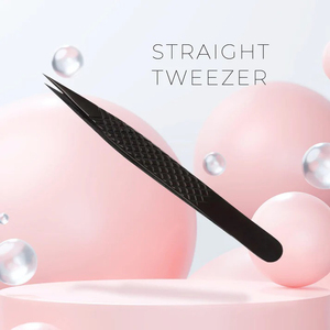 Pinzas de pestañas de titanio rectas de precisión Premium, tu mejor compañero de belleza para extensión de pestañas - Product Image 1