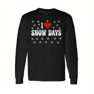 T-shirt à manches longues « J'aime les jours de neige » pour les amateurs de neige, produit promotionnel - Product Image 2