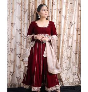 Vente chaude femmes Anarkali Georgette broderie Kurti Dupatta ensemble prêt à l'emploi indien Salwar porter pour les mariages et les fêtes - Product Image 2