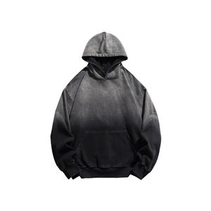 Custom Oversized French Terry Zip up Acid Wash Sun Faded Hoodie High Street Transpirable Sudadera con capucha desgastada - Product Image 1