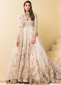 MARIÉE ZARI BRODERIE TRAVAIL SUR VESTE AVEC ROBE TRAIL & LEHENGA Agrémentée DE PERLES DE VERRE EN CRISTAL, PIERRE, DABKA work @ 2023 - Product Image 3