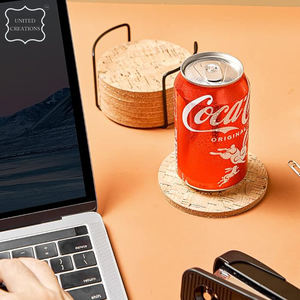 Posavasos de corcho redondo de diseño personalizado, Material de PC Natural sostenible, estilo clásico con logotipo personalizado de grosor de tamaño OEM - Product Image 4