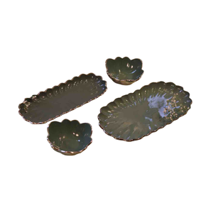 Plateau de service de luxe en aluminium, forme irrégulière, finition émaillée, compatible lave-vaisselle, logo personnalisé pour les fêtes - Product Image 1