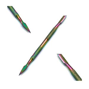 Cuillère à cuticules et extrémité de couteau, outil de raclage de vernis à ongles en acier inoxydable - Product Image 3