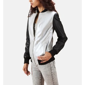 Veste en cuir véritable matelassée, respirante, imprimée et tricotée, de haute qualité, conçue sur mesure pour femmes, pour la saison hivernale, respectueuse de l'environnement - Product Image 2