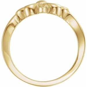Stainless Steel Fleur-de-lis Gold Plated <b>Ring</b> Fashionable Hip-Hop Cluster Inlay with Claw Setting Free Size Gift for Muslims - Product Image 2