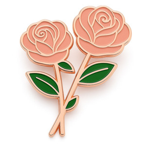 Pas de minimum d'épinglette Cadeaux souvenirs Fabrication Rose Logo en métal personnalisé Émail Fer Cuivre Insigne en métal - Product Image 2