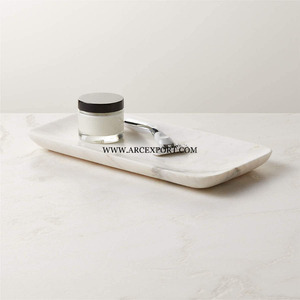 Bandeja de mármol hecha a mano de nuevo diseño al por mayor sin mango, suministros de fabricante, bandeja de servicio de mesa de mármol pulido de alta calidad - Product Image 3