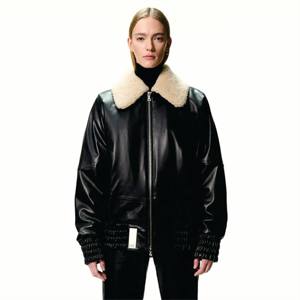 100% cuir véritable Mr. saturday Aviator veste sans sexe fabrication personnalisée coupe surdimensionnée patchs brodés Nylon Spandex - Product Image 1