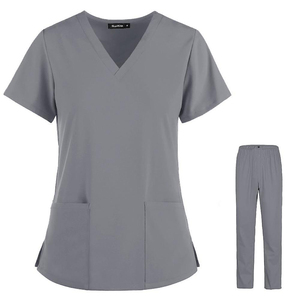 Conjuntos de Uniformes Médicos para Hombres y Mujeres con Tela Transpirable de Algodón y Poliéster para Uso Hospitalario, Parte Superior y Pantalones - Product Image 2