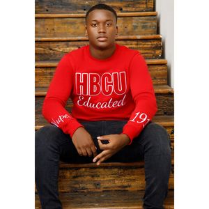 HBCU felpa in ciniglia istruita lettere ricamate rosse e bianche cotone misto fraternità greca Divine nove abbigliamento - Product Image 2