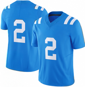 Maillot de football gris foncé personnalisé avec des numéros rouges et blancs, col en V, tissu en maille respirant, vêtements de sport d'équipe - Product Image 3