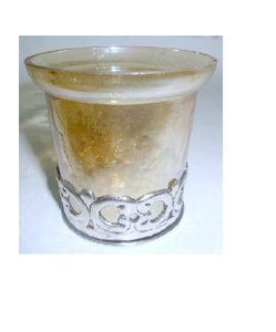 Photophore votif en verre décoratif fini argent de haute qualité - Product Image 1